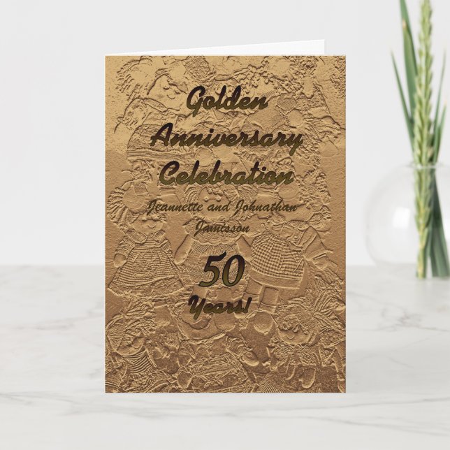 Invitation Fête d'Anniversaire de Mariage d'Or 50  (Devant)