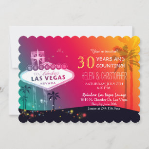 Invitation Fête d'anniversaire de mariage glamour à Las Vegas