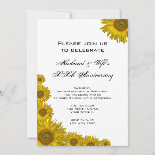 Invitation Fête d'anniversaire de mariage Sunflower Edge