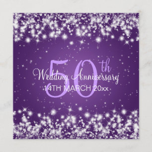 Invitation Fête d'anniversaire de mariage Winter Sparkle Viol