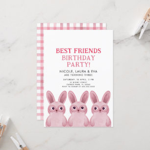 Invitation Fête d'anniversaire de meilleurs amis avec des lap