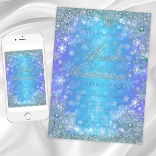 Invitation Fête d'anniversaire de merveilleux hiver gelé