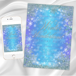 Invitation Fête d'anniversaire de merveilleux hiver gelé