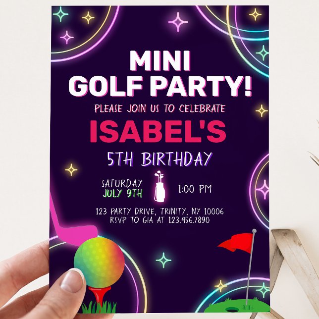 Invitation Fête d'anniversaire de Mini Golf (Créateur téléchargé)