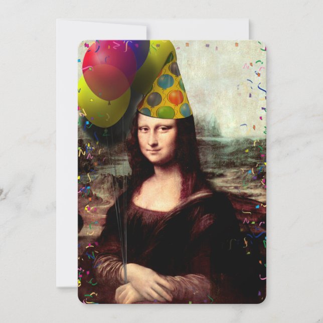 Invitation Fête d'anniversaire de Mona Lisa (Devant)