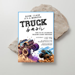 Invitation Fête d'anniversaire de Monster Truck