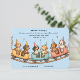 Invitation Fête d'anniversaire de montagnes russes pour adora