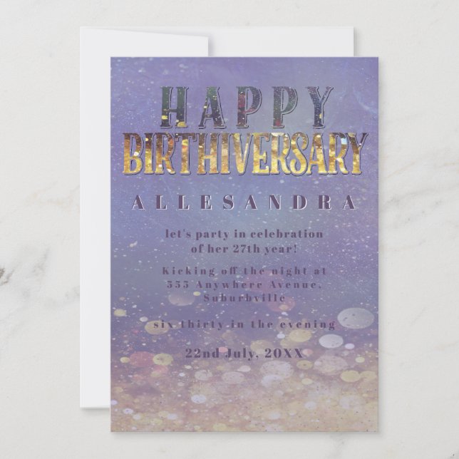 Invitation Fête d'anniversaire de naissance Événement unique  (Devant)