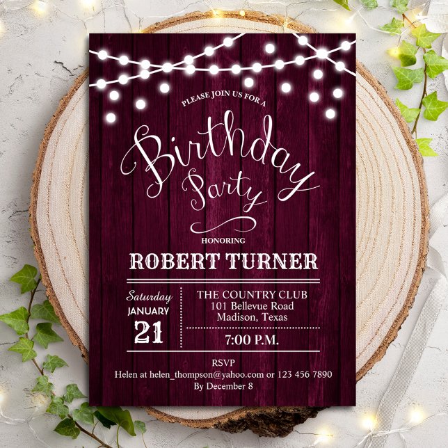 Invitation Fête d'anniversaire de n'importe quel âge - Russe  (Créateur téléchargé)