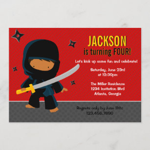 Invitations Faire Part Cartes Anniversaire Ninja Zazzle Fr