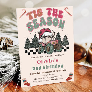 Invitation Fête d'anniversaire de Noël de Deer Truck