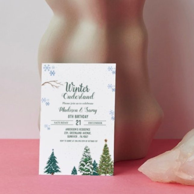 Invitation Fête d'anniversaire de Noël d'hiver dans le Nord (Créateur téléchargé)