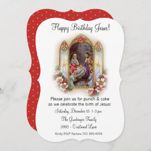 Invitation Fête d'anniversaire de Noël pour Jésus