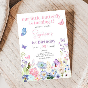 Invitation Fête d'anniversaire de notre petit papillon