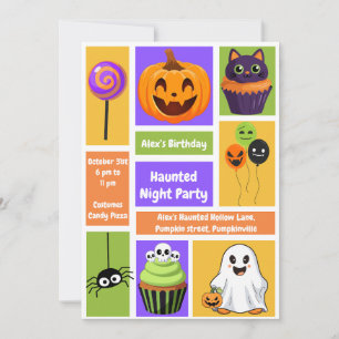 Invitation Fête d'anniversaire de nuit hantée – Nuit d'Hallow