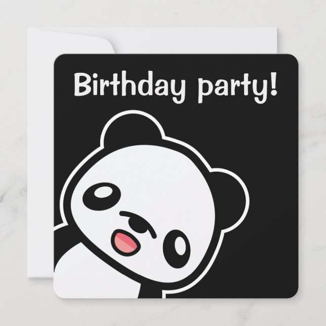 Invitation Fête d'anniversaire de Panda Mignon (Devant)