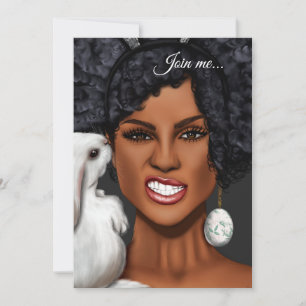 Invitation Fête d'anniversaire de Pâques pour les femmes noir