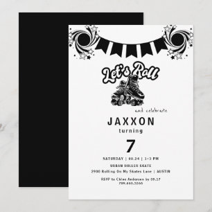 Invitation Fête d'anniversaire de patin à roulettes garçon no