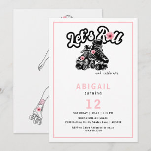 Invitation Fête d'anniversaire de patin à roulettes pour adol