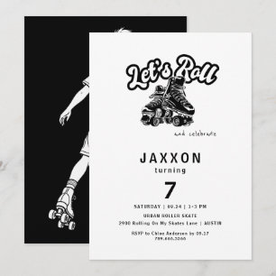 Invitation Fête d'anniversaire de patin à roulettes pour garç