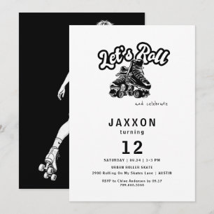 Invitation Fête d'anniversaire de patin à roulettes pour garç