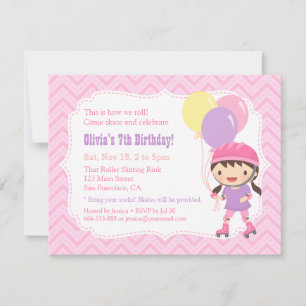 Invitation Fête d'anniversaire de patin à roulettes pour une