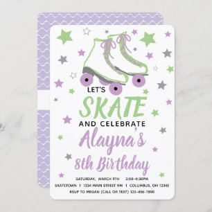 Invitation Fête d'anniversaire de patinage féminin