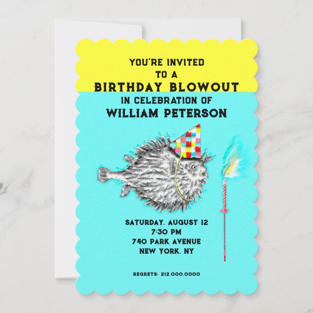 Invitation Fête d'anniversaire de pêcheur (Devant)