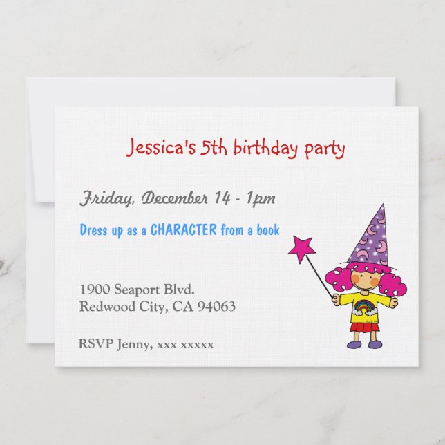 Invitation Fête d'anniversaire de petit magicien (Devant)