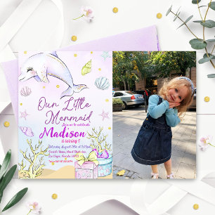 Invitation Fête D'Anniversaire De Petite Sirène Sous La Fête