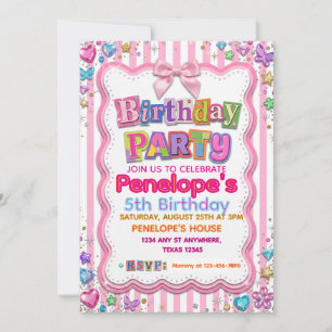 Invitation Fête d'anniversaire de pierre précieuse fantaisist