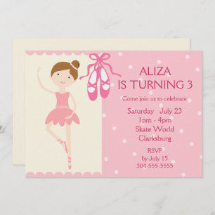 Invitation Fête d'anniversaire de Pink Ballerina