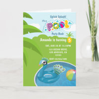 Fête d'anniversaire de piscine avec floatie paon