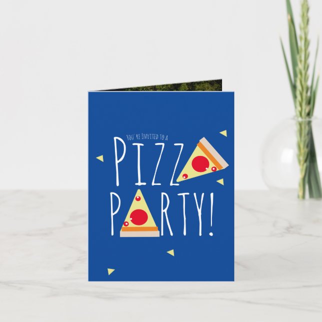 Invitation Fête d'anniversaire de pizza audacieuse Restaurant (Devant)