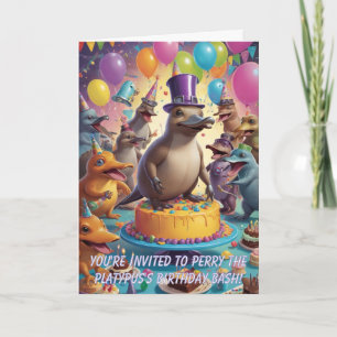 Invitation Fête d'anniversaire de Platypus : Une fête sauvage