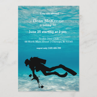 Invitation Fête d'anniversaire de plongée sous-marine