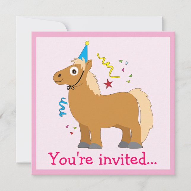 Invitation fête d'anniversaire de Pony (Devant)