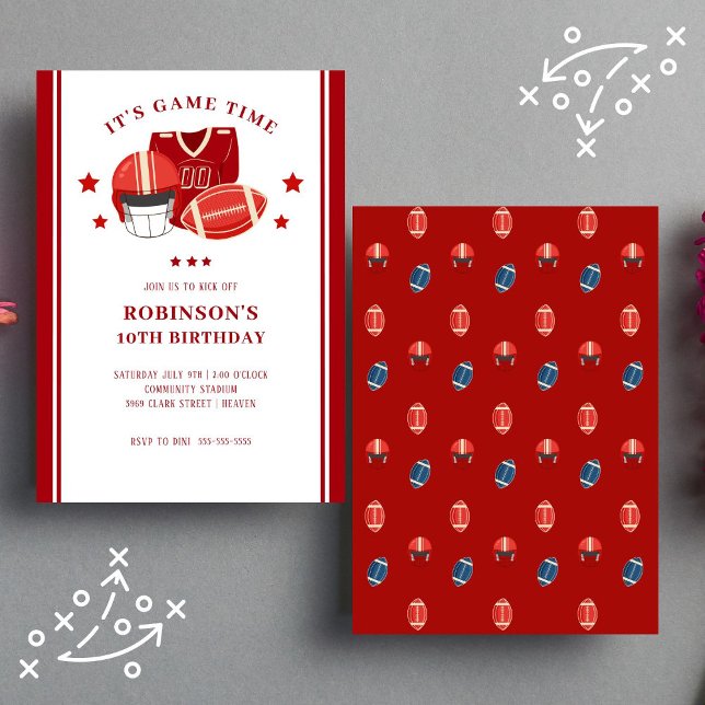 Invitation Fête d'anniversaire de pré-match de football améri (Créateur téléchargé)