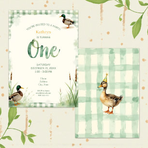 Invitation Fête d'anniversaire de premier an de canard à l'aq