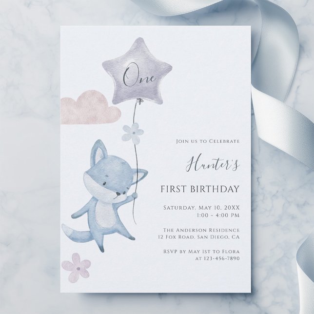 Invitation Fête d'anniversaire de premier anniversaire de gar (Créateur téléchargé)