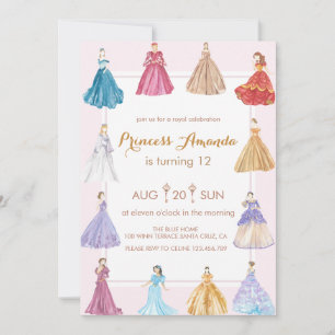 Invitation Fête d'anniversaire de princesse
