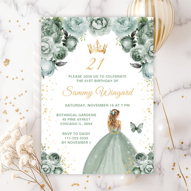 Invitation Fête d'anniversaire de princesse aux cheveux blond (Créateur téléchargé)