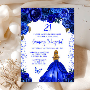 Invitation Fête d'anniversaire de princesse aux cheveux blond