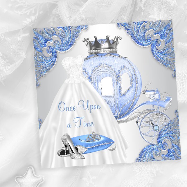 Invitation Fête d'anniversaire de princesse Cendrillon élégan (You can change the words and text as needed for your event on this pretty any occasion invitation.)