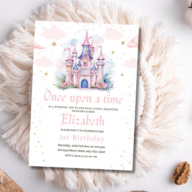 Invitation Fête d'anniversaire de princesse conte de fée chât (Créateur téléchargé)