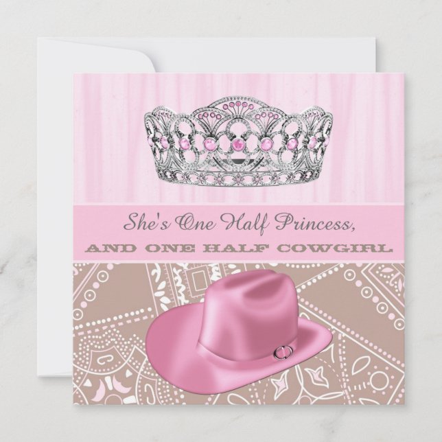 Invitation Fête d'anniversaire de princesse cowgirl (Devant)