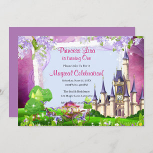 Invitation Fête d'anniversaire de princesse de château de