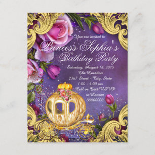 Invitation Fête d'anniversaire de princesse de conte de fées