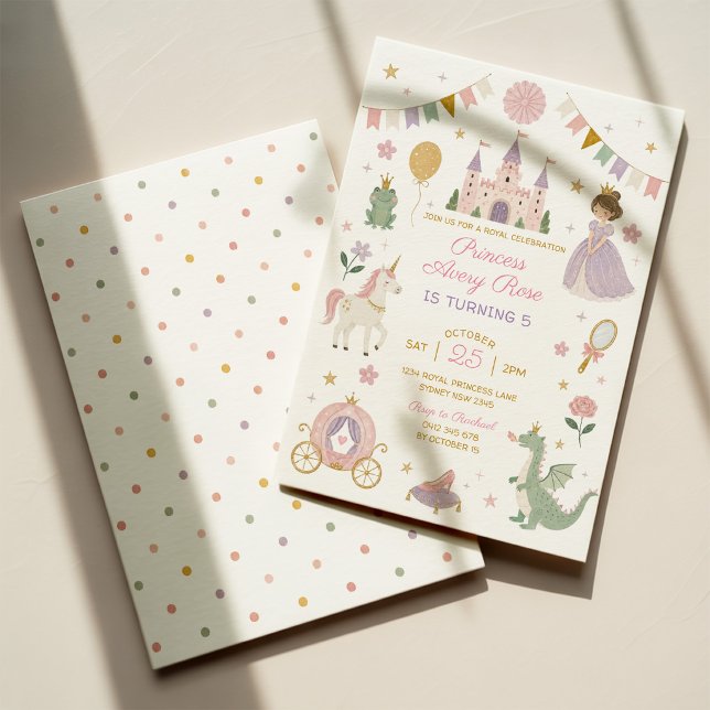 Invitation Fête d'anniversaire de princesse de conte de fées  (Créateur téléchargé)