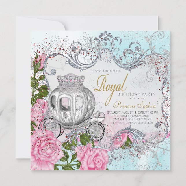 Invitation Fête d'anniversaire de princesse Il était une fois (Devant)